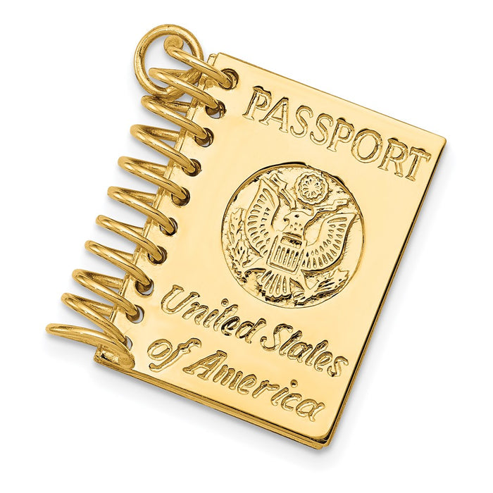 Million Charms 14K Yellow Gold Themed Passport Charm