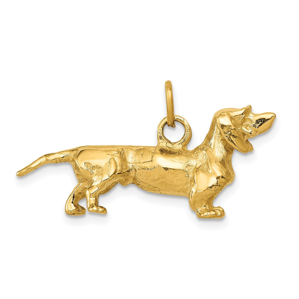 Million Charms 14K Yellow Gold Themed Dachshund Dog Charm