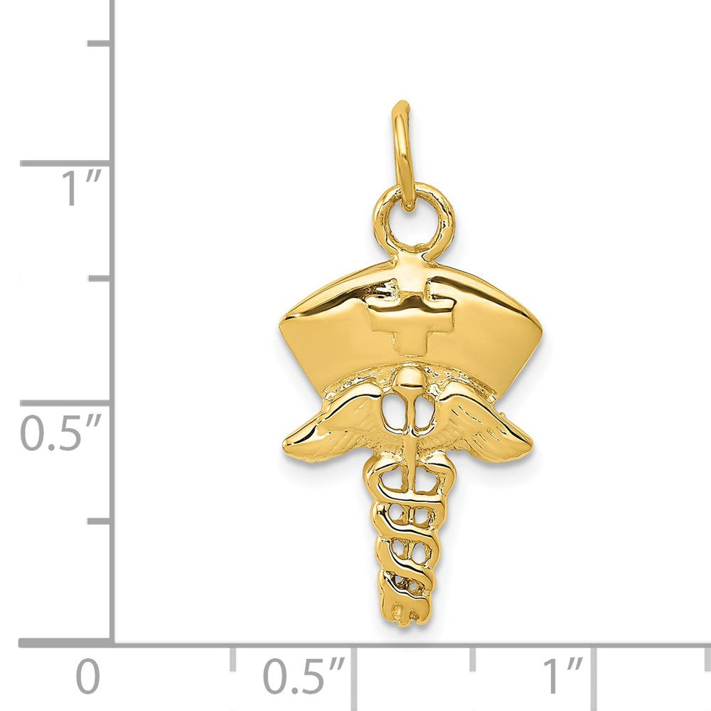 Million Charms 14K Yellow Gold Themed Nurse Symbol Charm