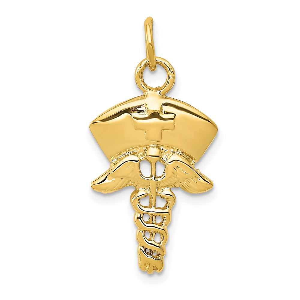 Million Charms 14K Yellow Gold Themed Nurse Symbol Charm