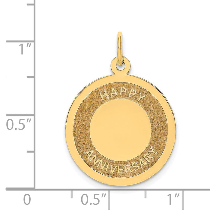 Million Charms 14K Yellow Gold Themed Happy Anniversary Milestone Charm