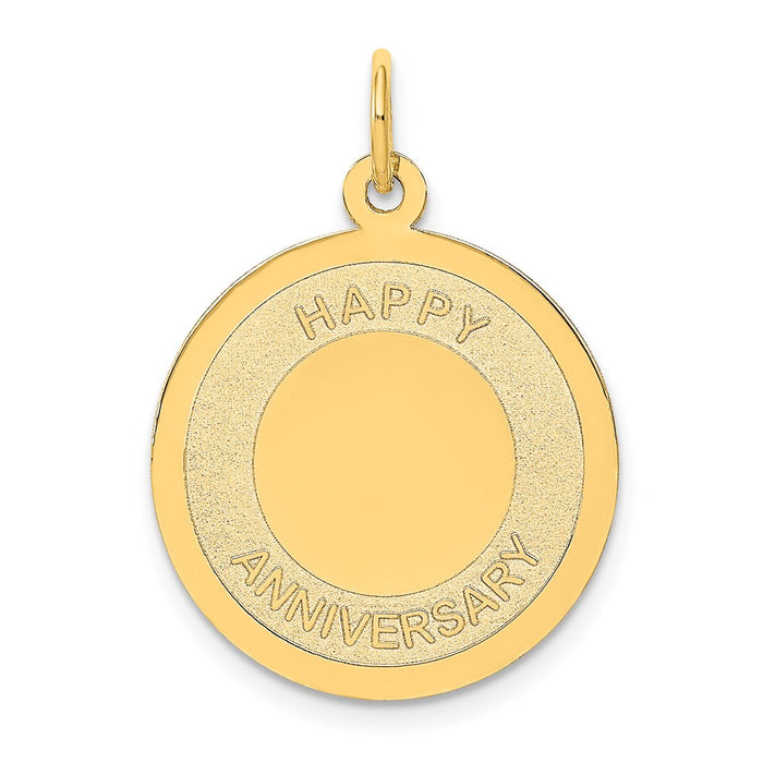 Million Charms 14K Yellow Gold Themed Happy Anniversary Milestone Charm