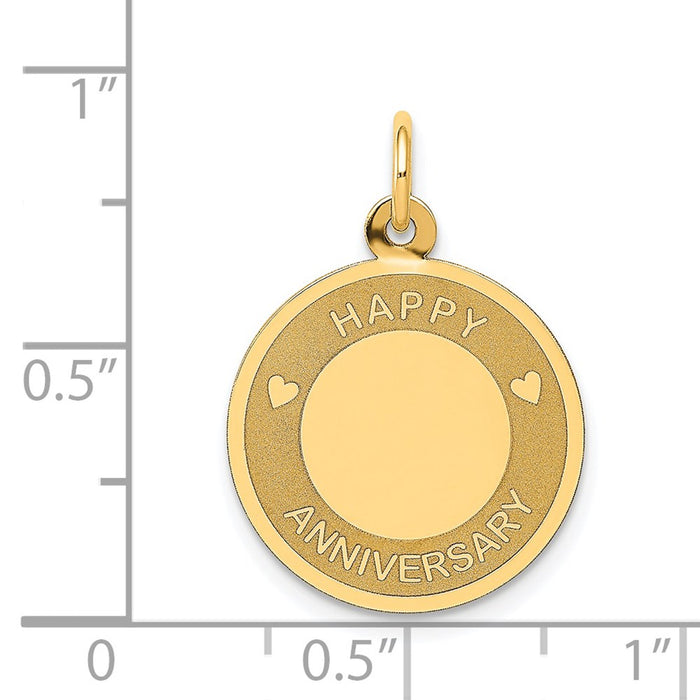 Million Charms 14K Yellow Gold Themed Happy Anniversary Milestone Charm