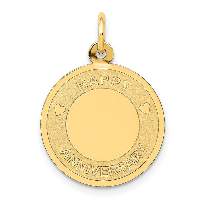 Million Charms 14K Yellow Gold Themed Happy Anniversary Milestone Charm