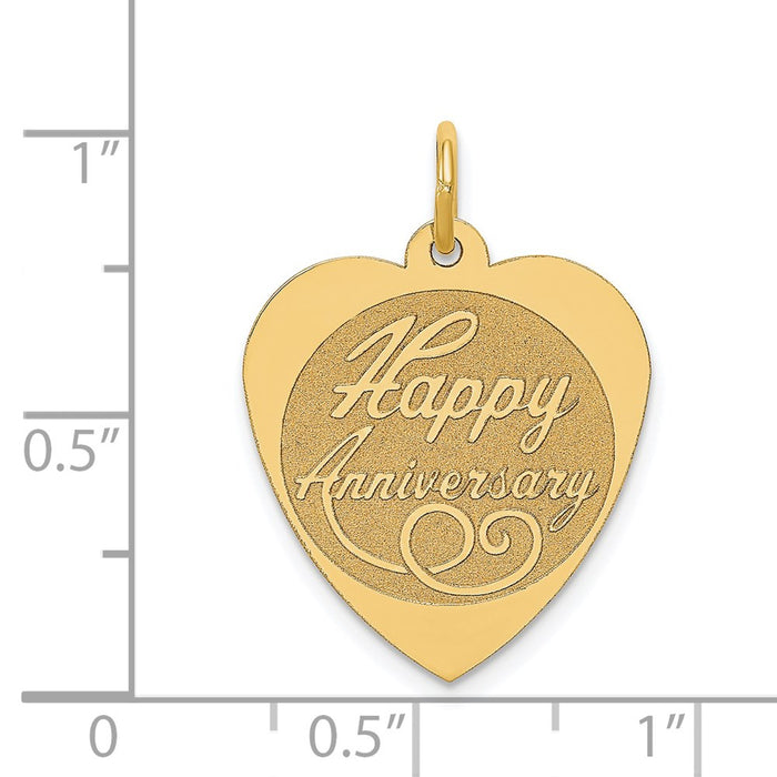 Million Charms 14K Yellow Gold Themed Happy Anniversary Milestone Charm