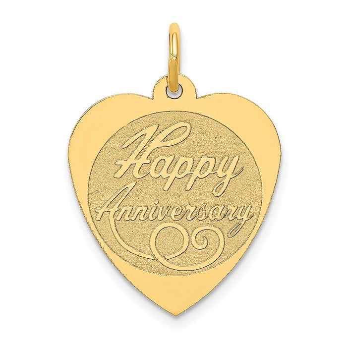 Million Charms 14K Yellow Gold Themed Happy Anniversary Milestone Charm