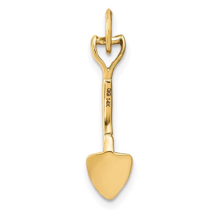 Million Charms 14K Yellow Gold Themed 3-D Spade Charm