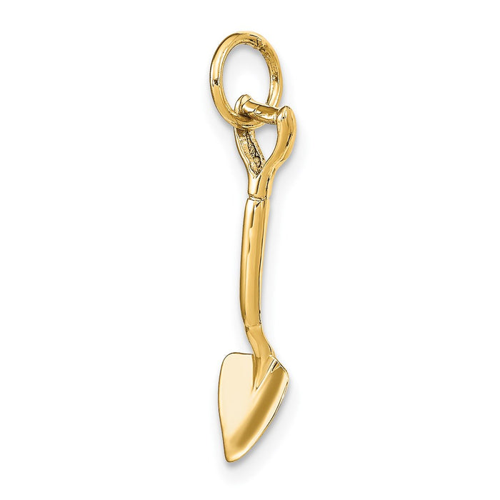 Million Charms 14K Yellow Gold Themed 3-D Spade Charm