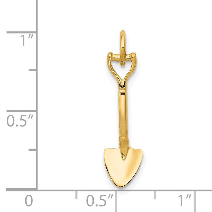 Million Charms 14K Yellow Gold Themed 3-D Spade Charm
