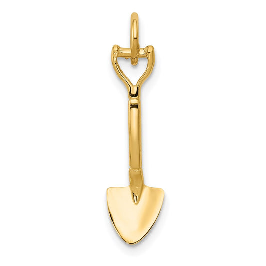 Million Charms 14K Yellow Gold Themed 3-D Spade Charm