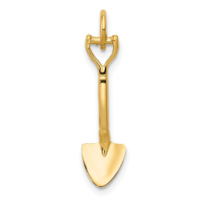 Million Charms 14K Yellow Gold Themed 3-D Spade Charm