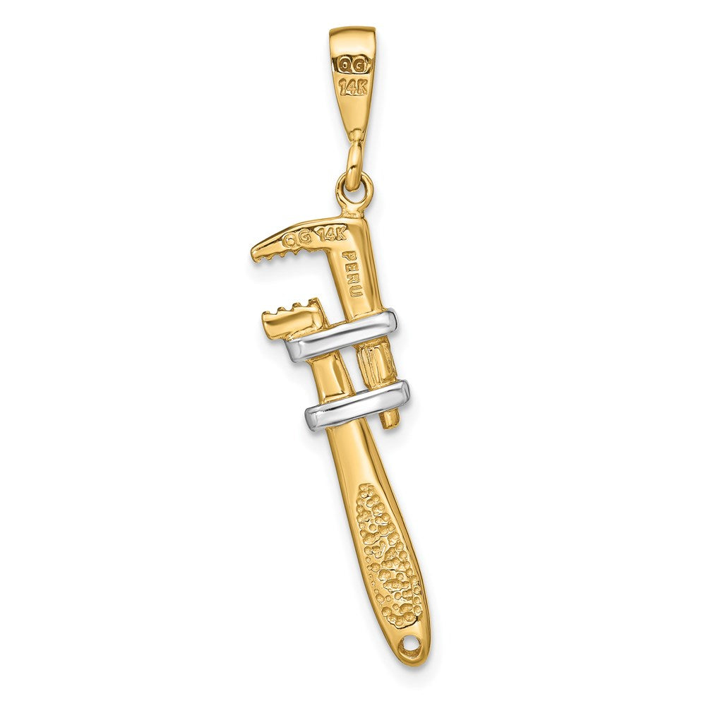 Million Charms 14K & Rhodium-plated 3-D Pipe Wrench Charm