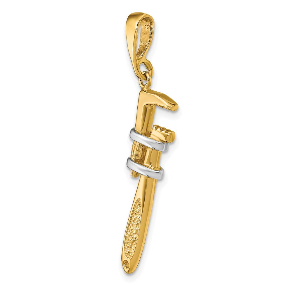 Million Charms 14K & Rhodium-plated 3-D Pipe Wrench Charm