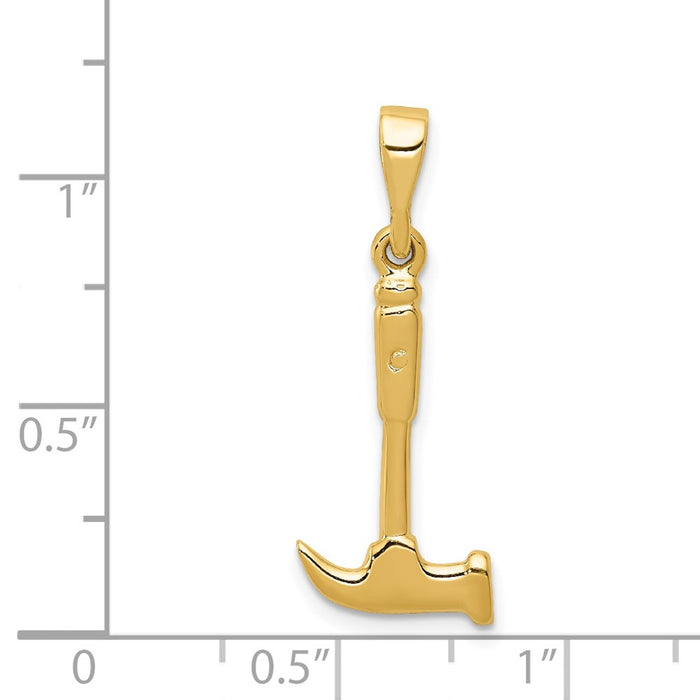 Million Charms 14K Yellow Gold Themed Hammer Charm