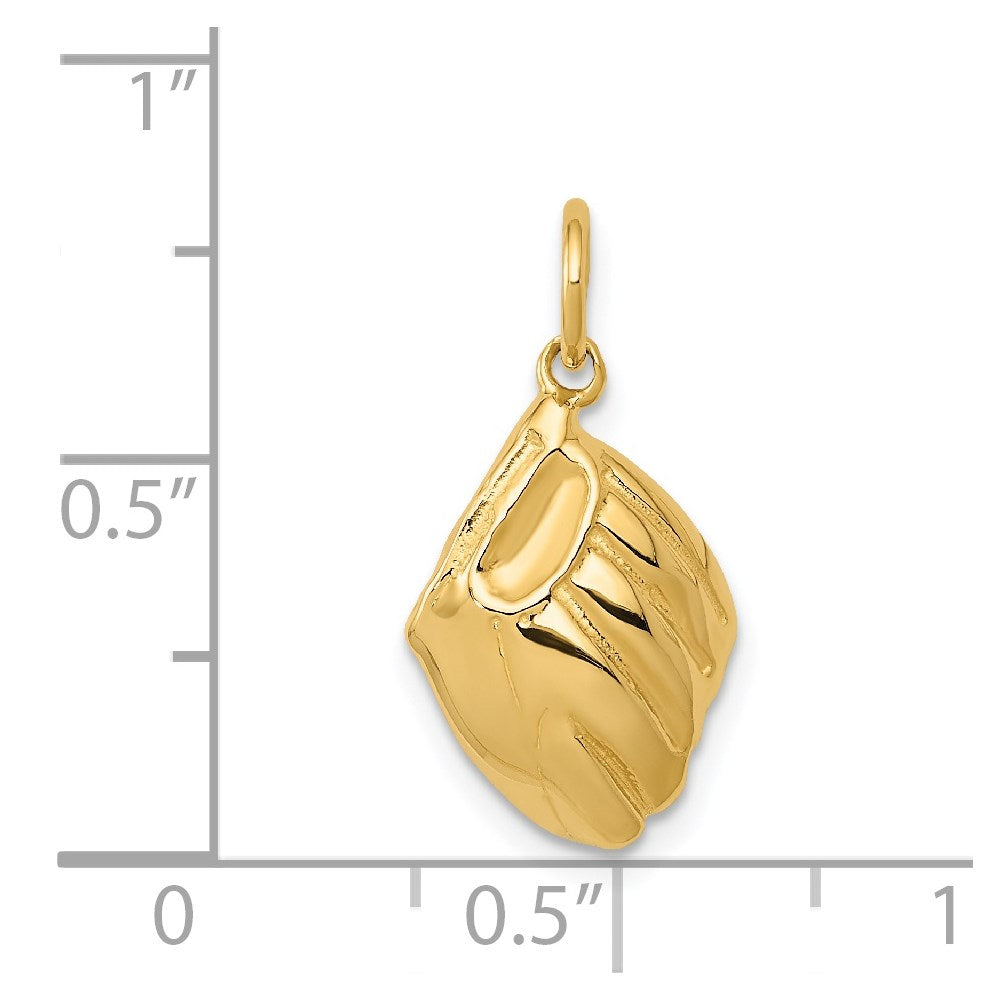 Million Charms 14K Yellow Gold Themed Sports Baseball Glove Charm