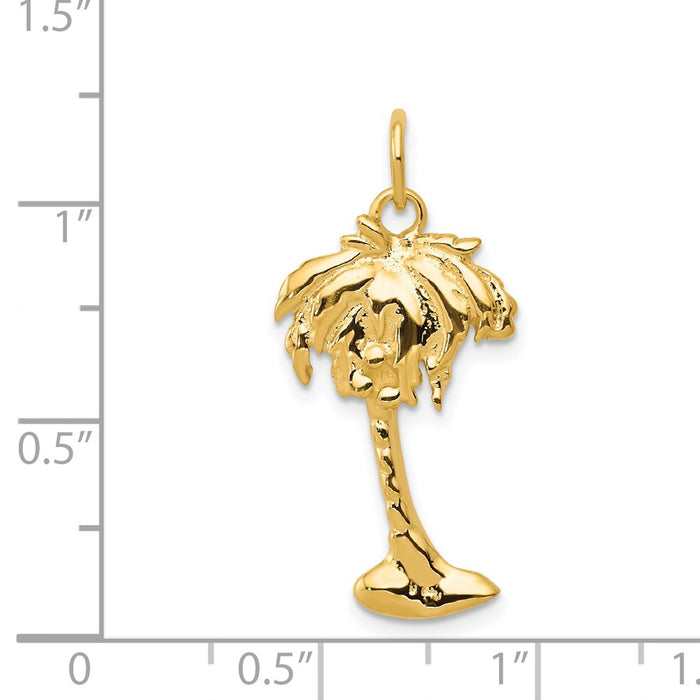 Million Charms 14K Yellow Gold Themed Palm Tree Charm