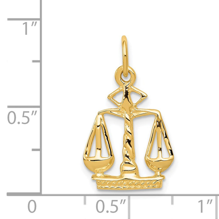 Million Charms 14K Yellow Gold Themed Scales Of Justice Charm