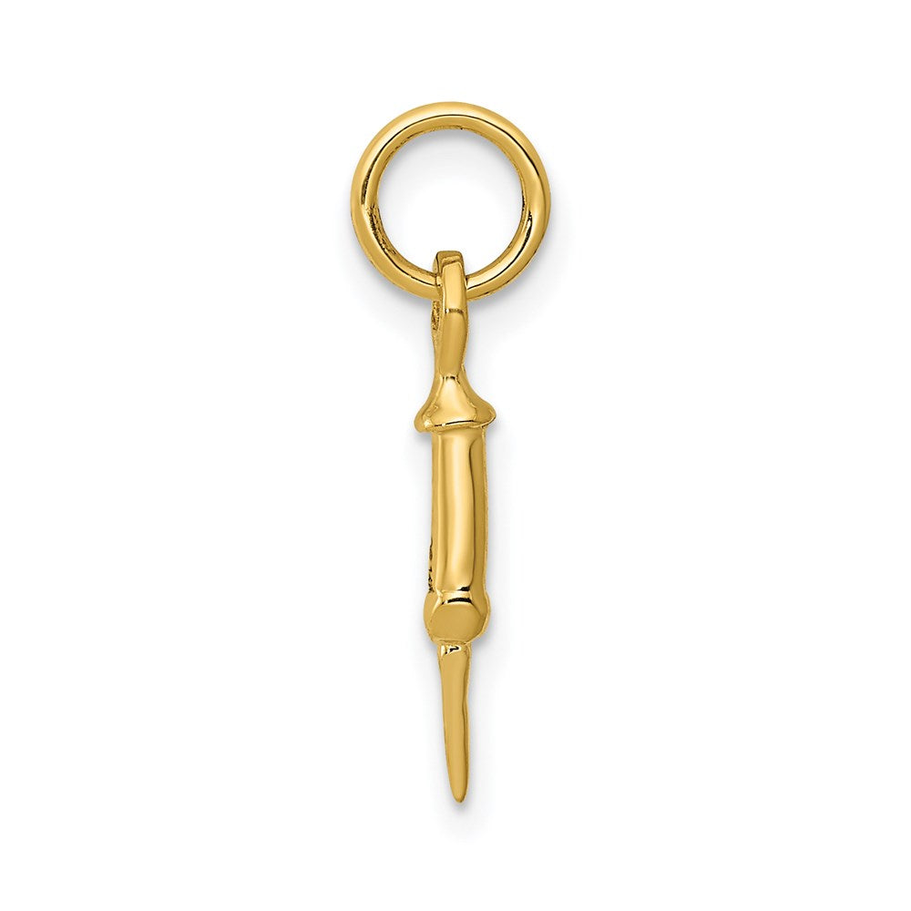 Million Charms 14K Yellow Gold Themed Doctors Syringe Charm