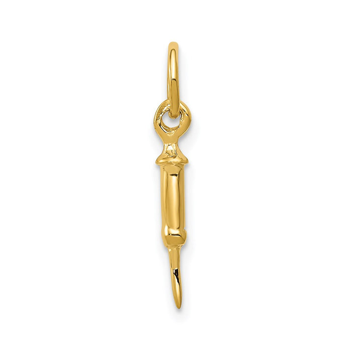 Million Charms 14K Yellow Gold Themed Doctors Syringe Charm
