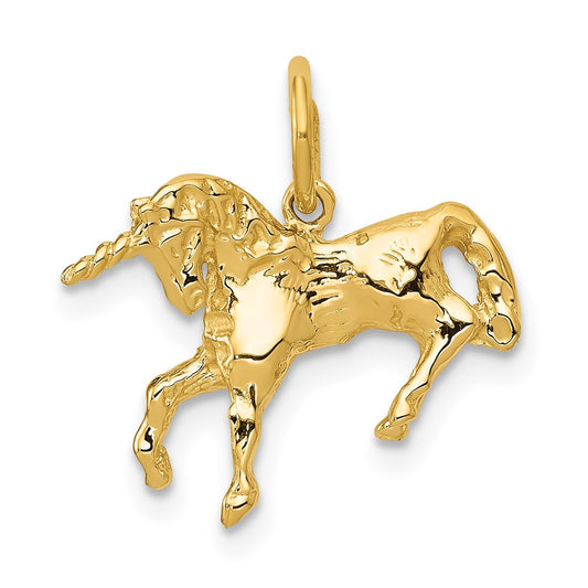 Million Charms 14K Yellow Gold Themed Unicorn Charm