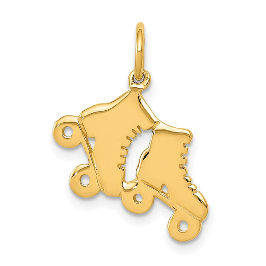Million Charms 14K Yellow Gold Themed Roller Skates Charm