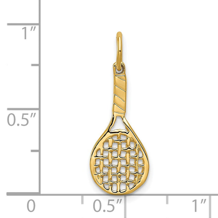 Million Charms 14K Yellow Gold Themed Racquet Charm