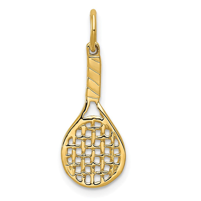 Million Charms 14K Yellow Gold Themed Racquet Charm