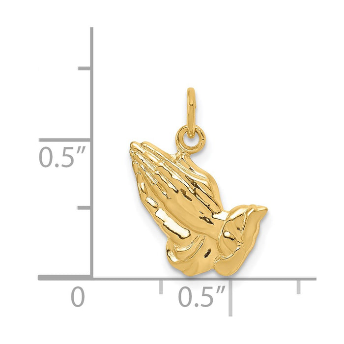Million Charms 14K Yellow Gold Themed Praying Hands Charm