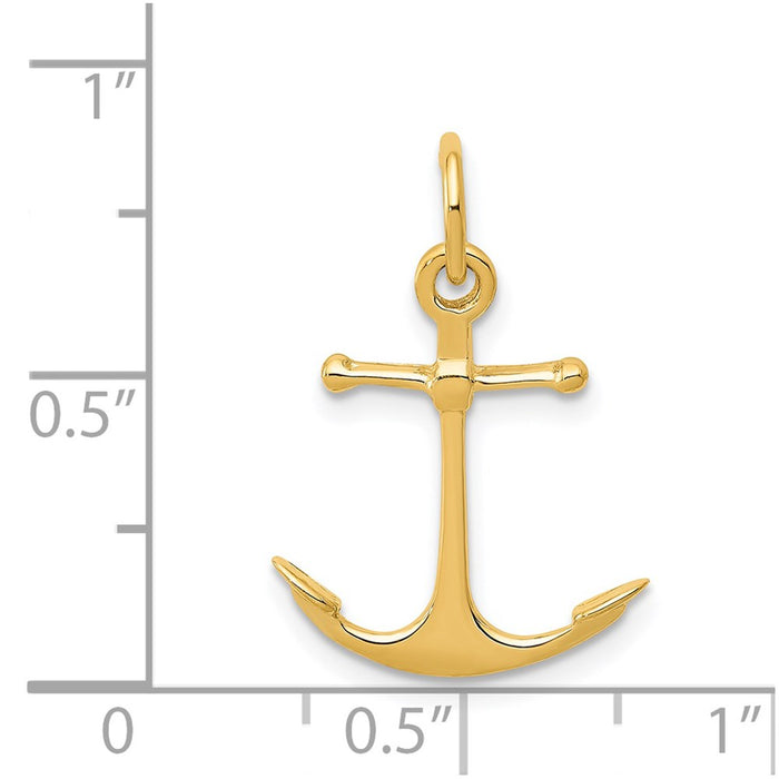 Million Charms 14K Yellow Gold Themed Nautical Anchor Charm