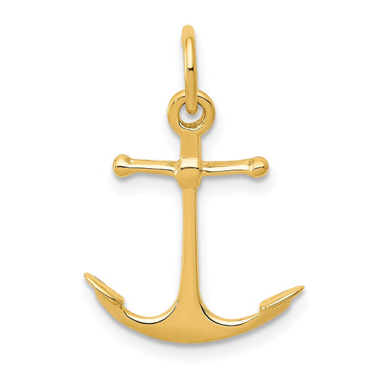 Million Charms 14K Yellow Gold Themed Nautical Anchor Charm