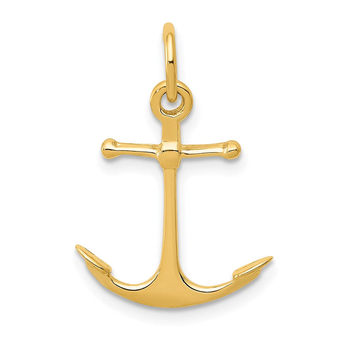 Million Charms 14K Yellow Gold Themed Nautical Anchor Charm