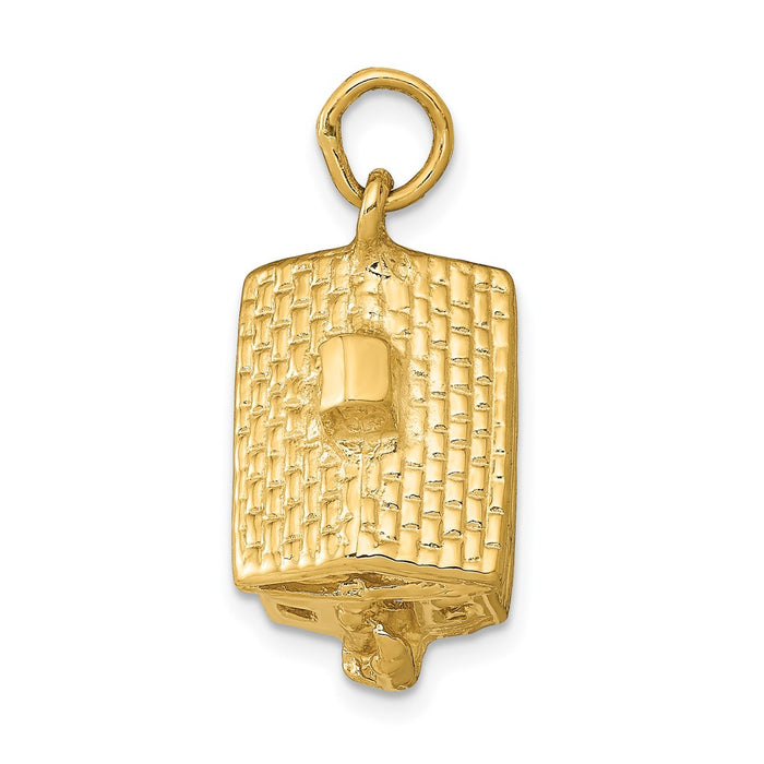 Million Charms 14K Yellow Gold Themed Schoolhouse Charm