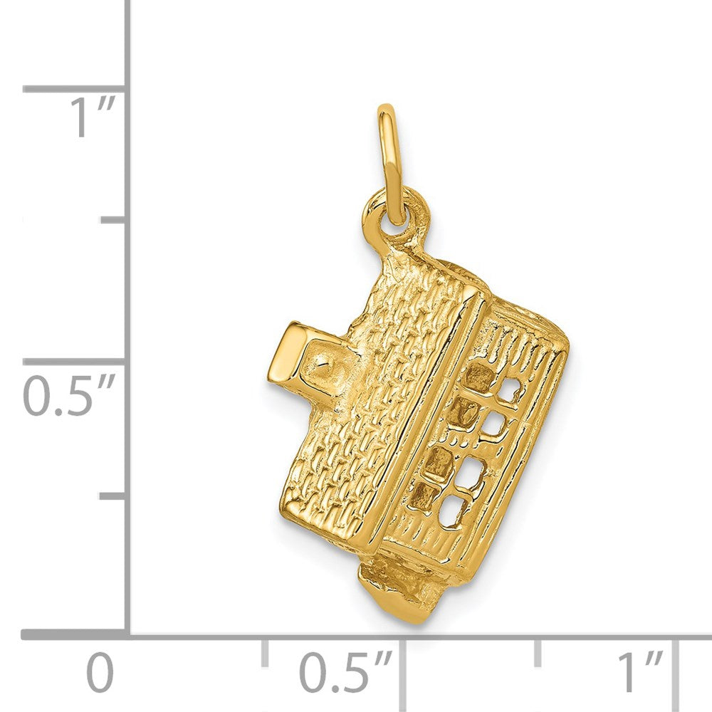 Million Charms 14K Yellow Gold Themed Schoolhouse Charm