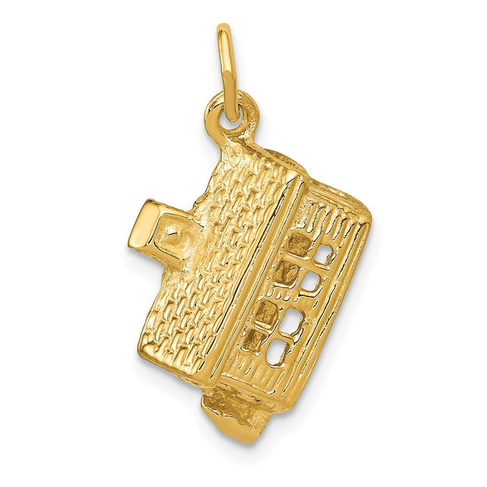 Million Charms 14K Yellow Gold Themed Schoolhouse Charm