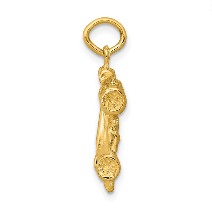 Million Charms 14K Yellow Gold Themed 3-D Race Car Charm