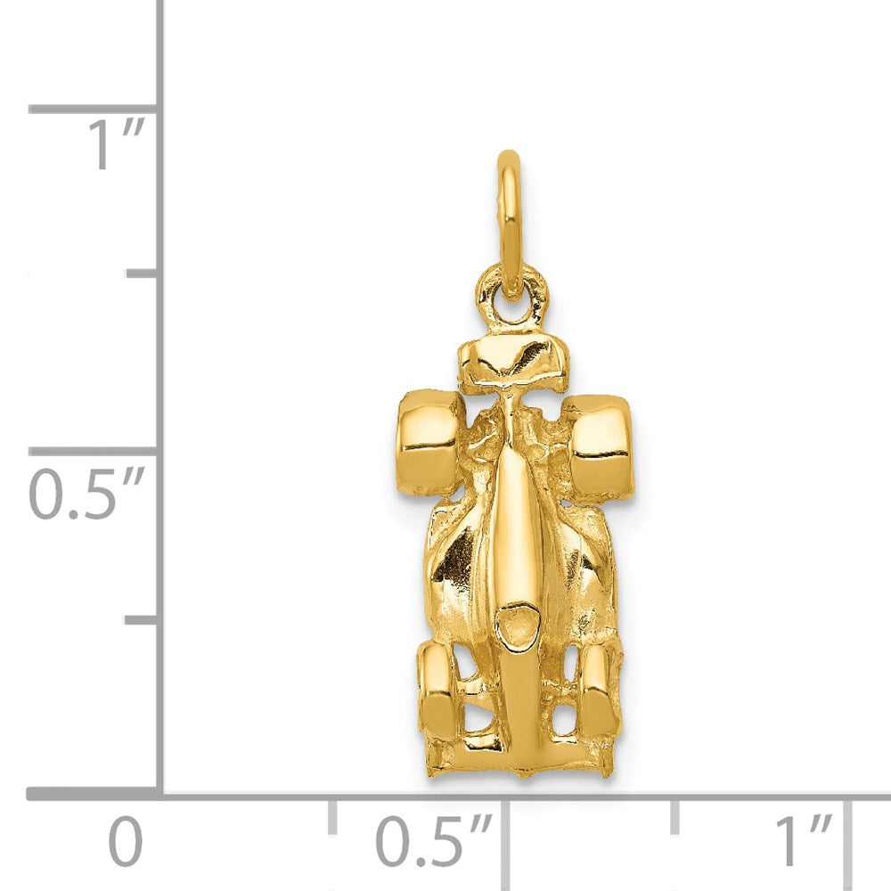 Million Charms 14K Yellow Gold Themed 3-D Race Car Charm