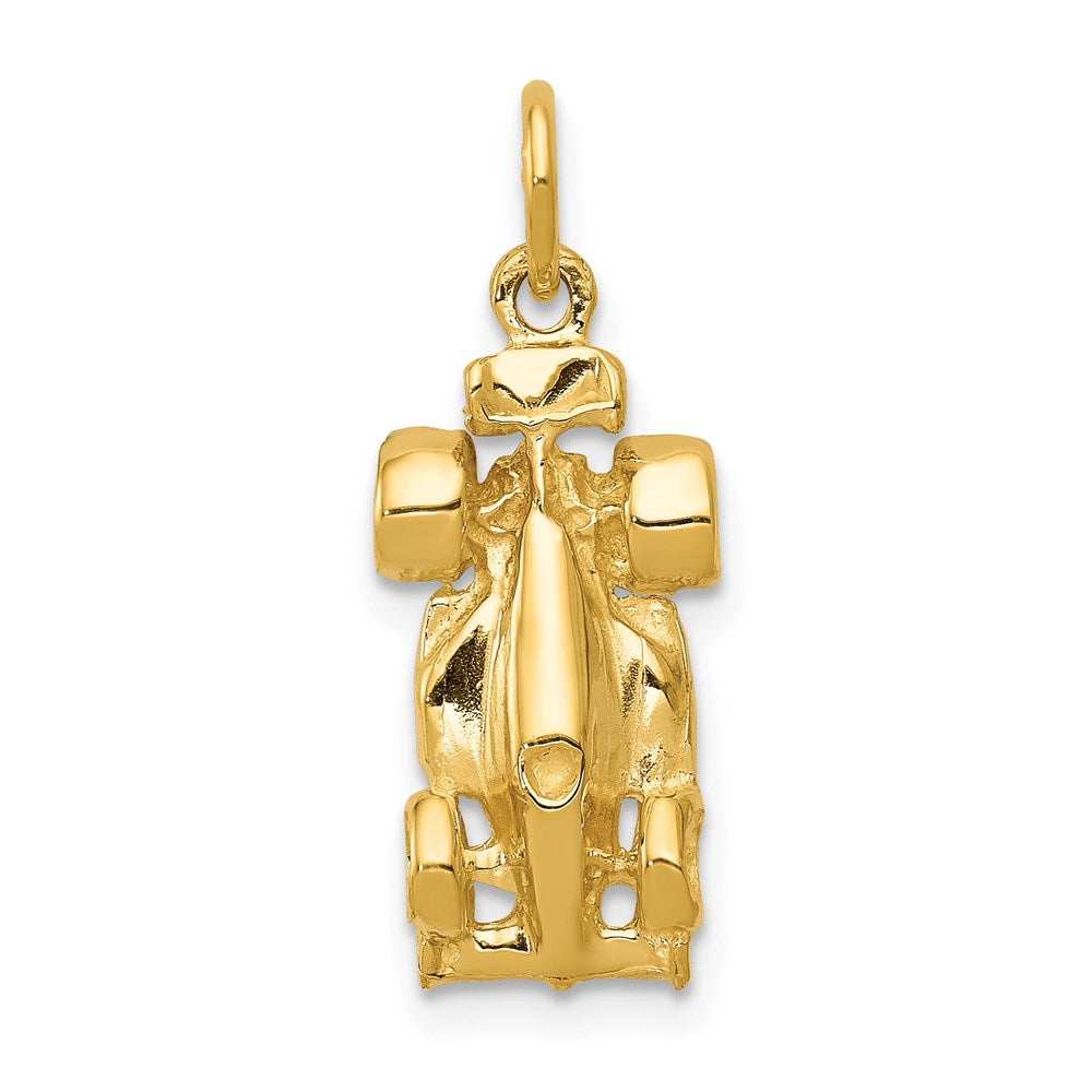 Million Charms 14K Yellow Gold Themed 3-D Race Car Charm