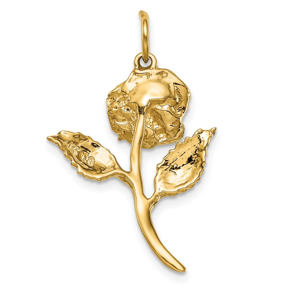 Million Charms 14K Yellow Gold Themed (Cubic Zirconia) CZ Rose Charm