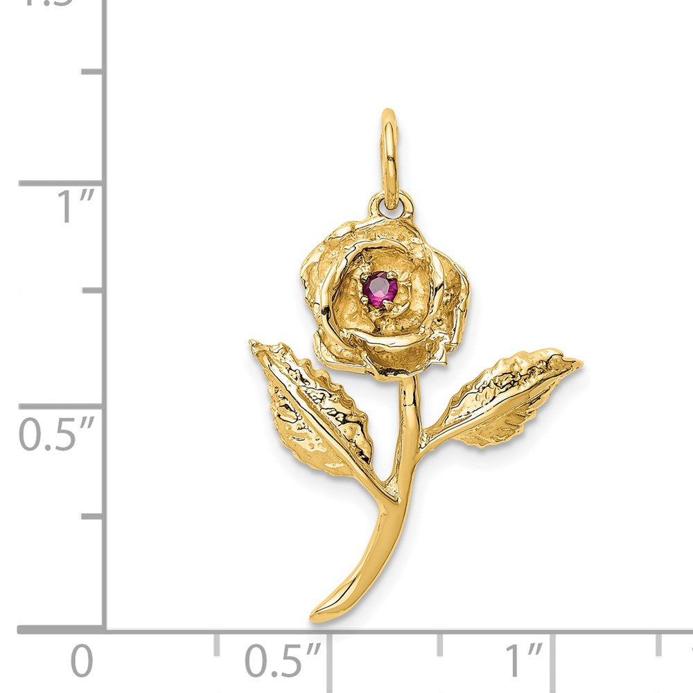 Million Charms 14K Yellow Gold Themed (Cubic Zirconia) CZ Rose Charm