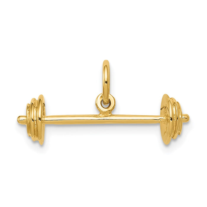 Million Charms 14K Yellow Gold Themed Barbell Charm