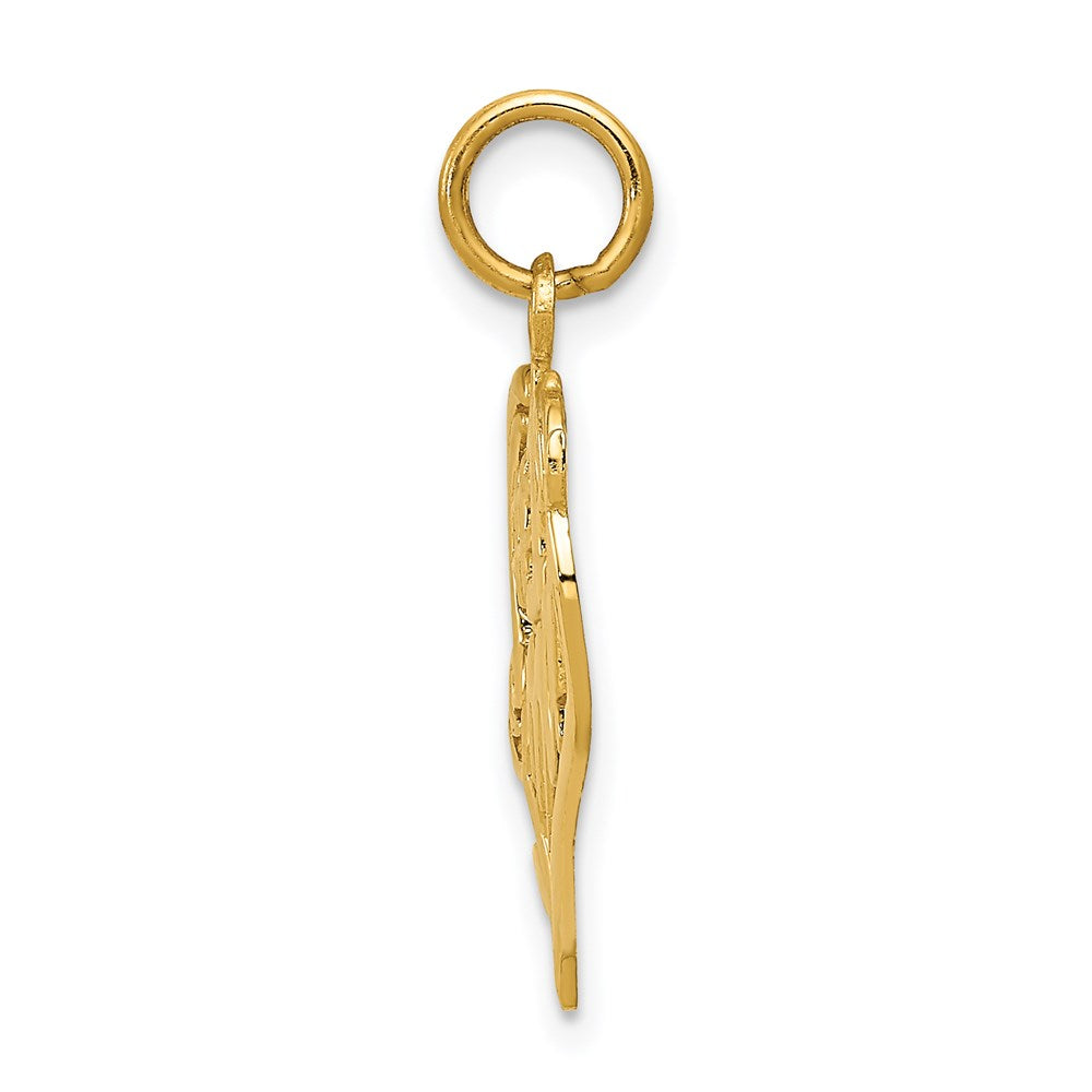 Million Charms 14K Yellow Gold Themed #1 Mom Heart Charm