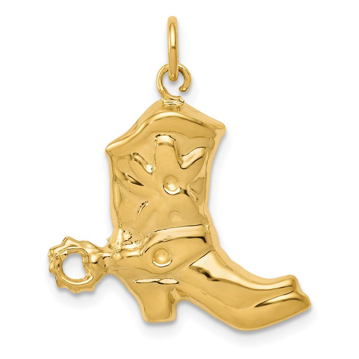 Million Charms 14K Yellow Gold Themed Boot Charm
