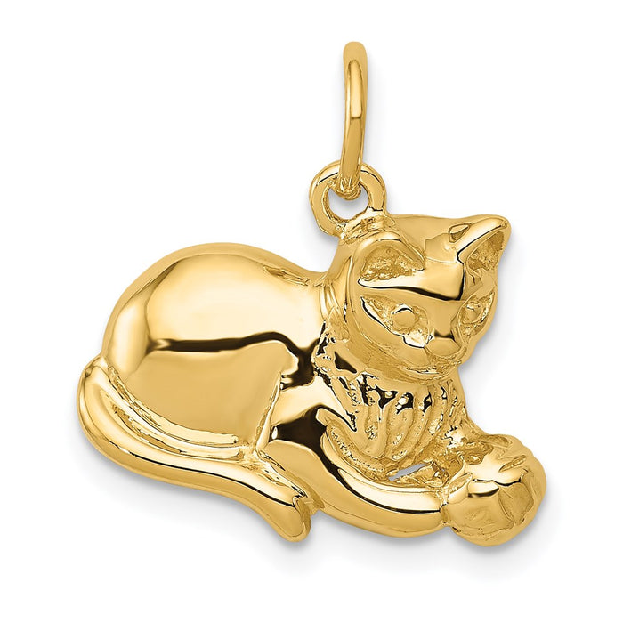 Million Charms 14K Yellow Gold Themed Cat Charm