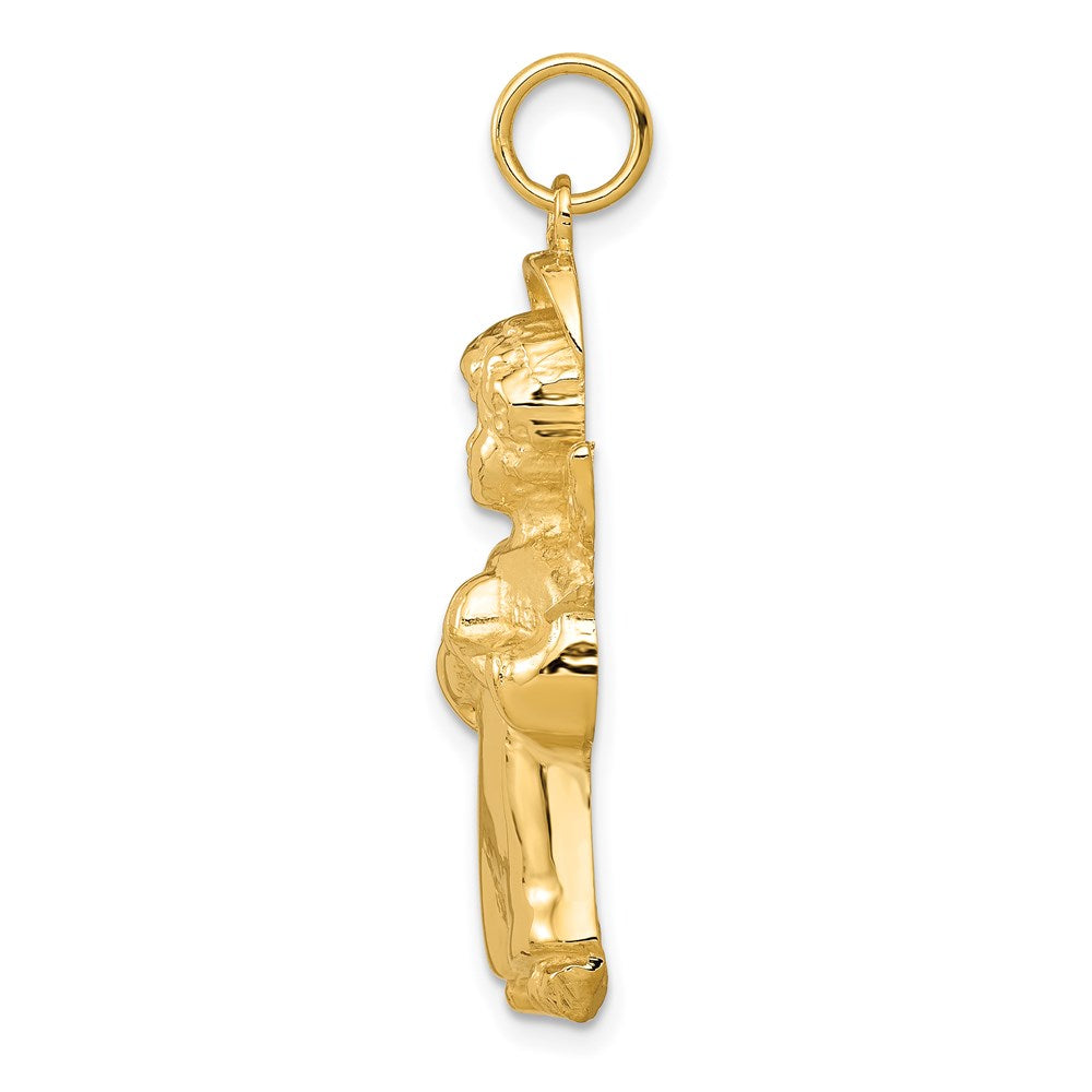 Million Charms 14K Yellow Gold Themed Polished Angel Pendant
