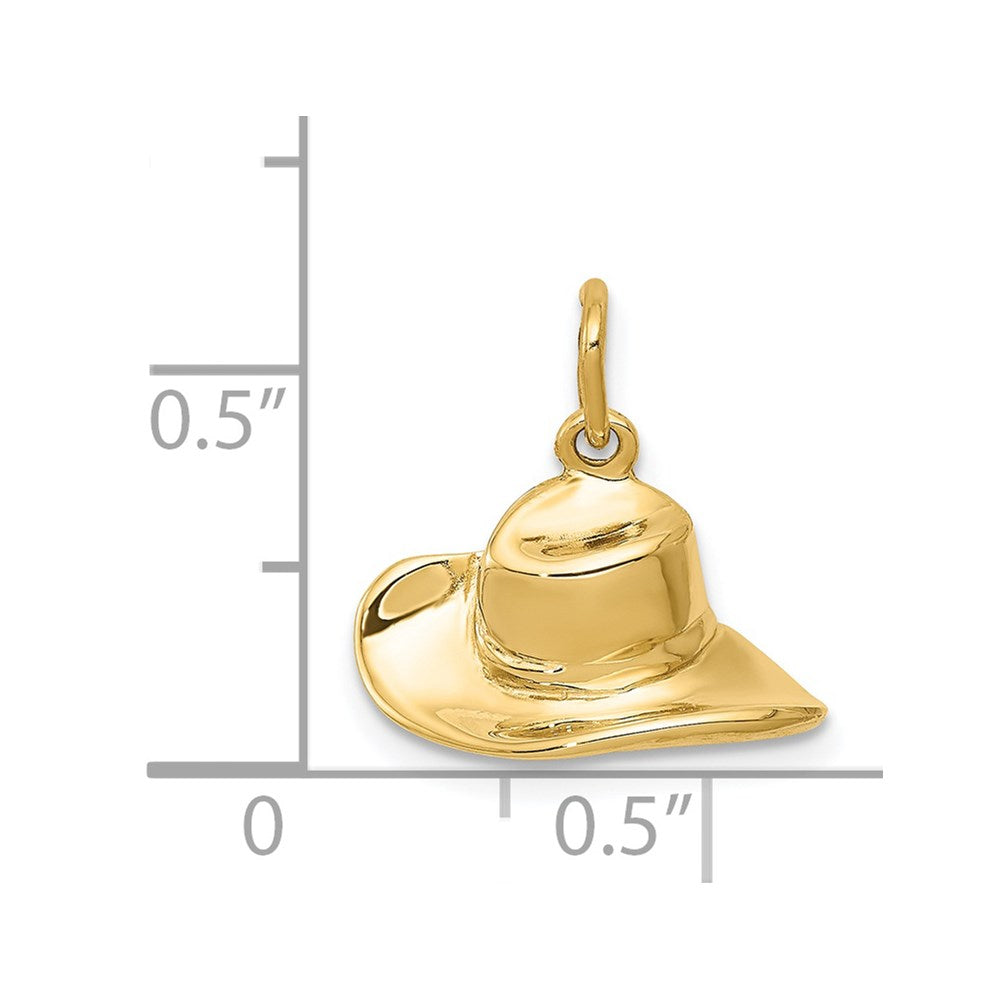 Million Charms 14K Yellow Gold Themed Cowboy Hat Charm