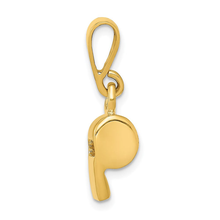 Million Charms 14K Yellow Gold Themed Sports Whistle Pendant