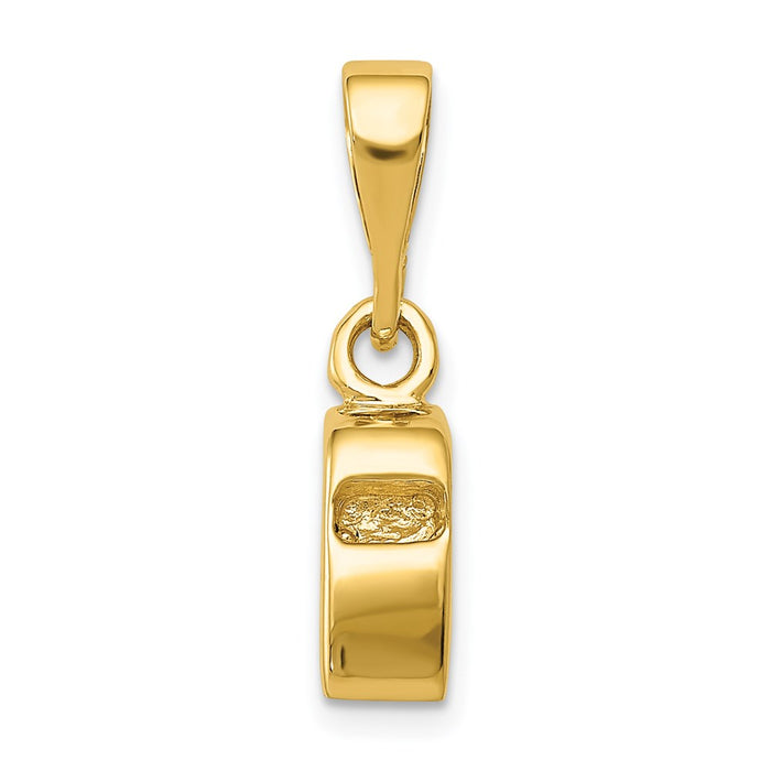 Million Charms 14K Yellow Gold Themed Sports Whistle Pendant