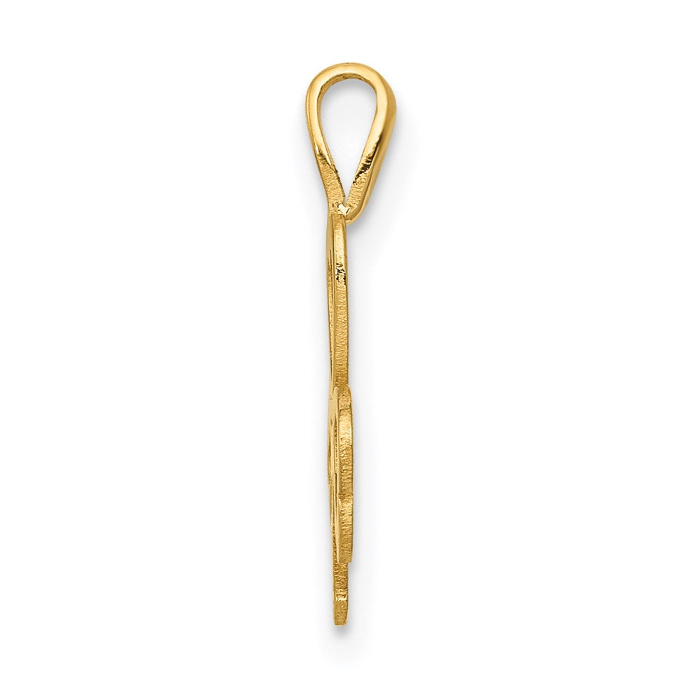 Million Charms 14K Yellow Gold Themed Heart Lucky Clover  Charm