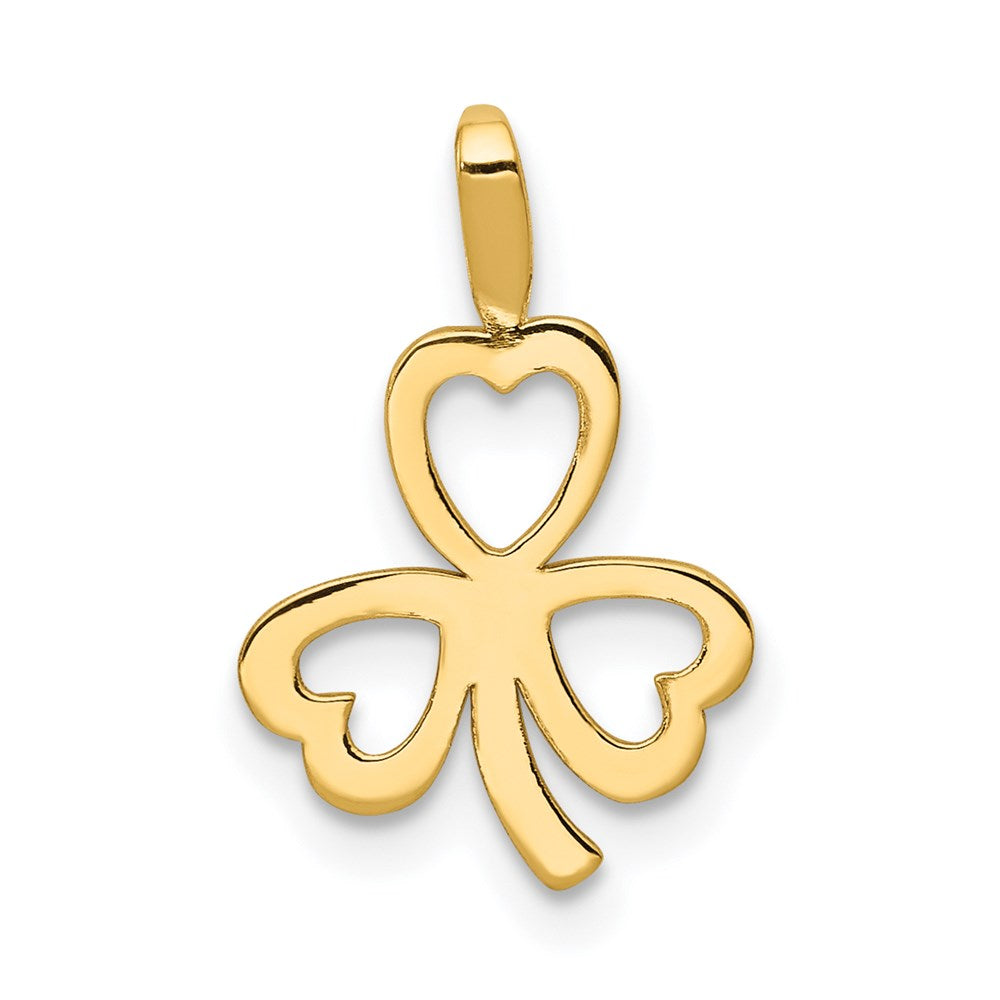 Million Charms 14K Yellow Gold Themed Heart Lucky Clover  Charm