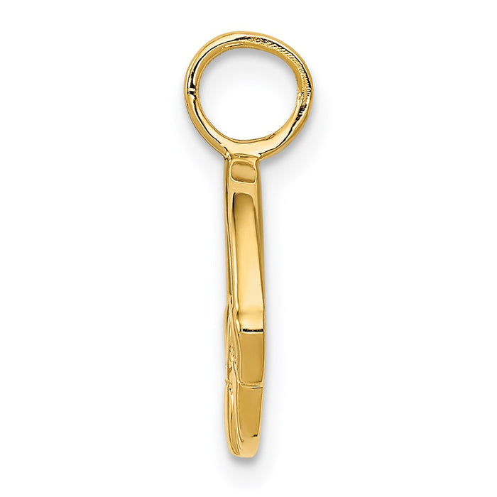 Million Charms 14K Yellow Gold Themed Claddagh Charm